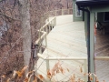 Treated wood deck with cable railing