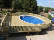 unattached pool deck for oval pool