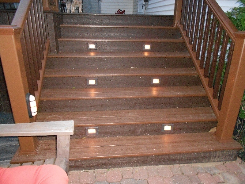 deck lighting in the steps