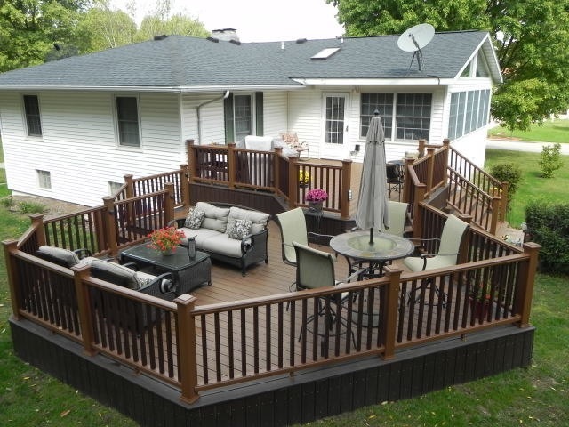 detached deck with furniture and accessories